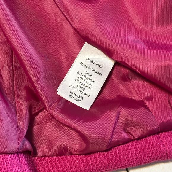 Coldwater Creek Blazer Jacket Sz M 10-12 Berry Pink Textured Lined Button Career - Picture 11 of 12